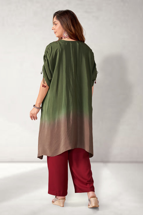 Kaftan set with straight pants