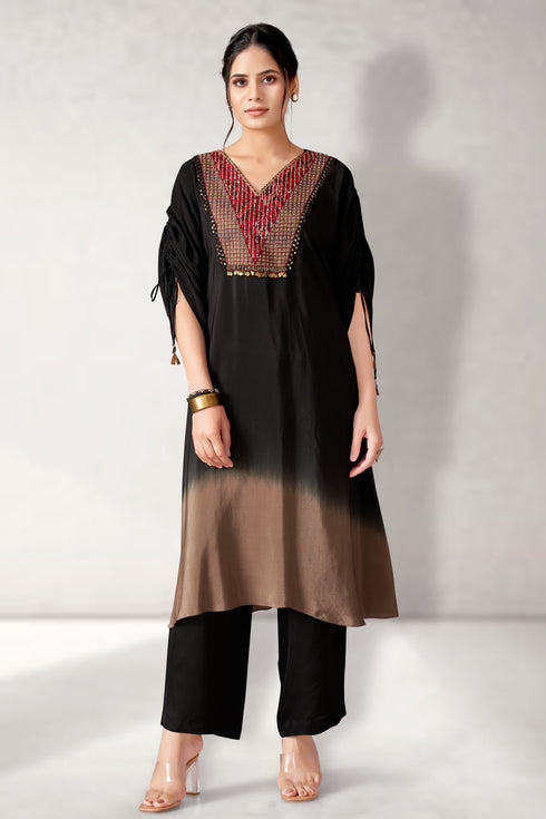 Kaftan set with straight pants