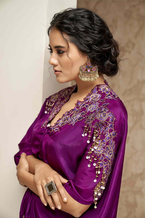 Kaftan with center front drawstring