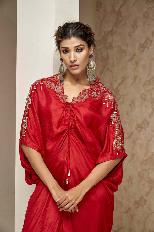 Kaftan with Center Front Drawstring