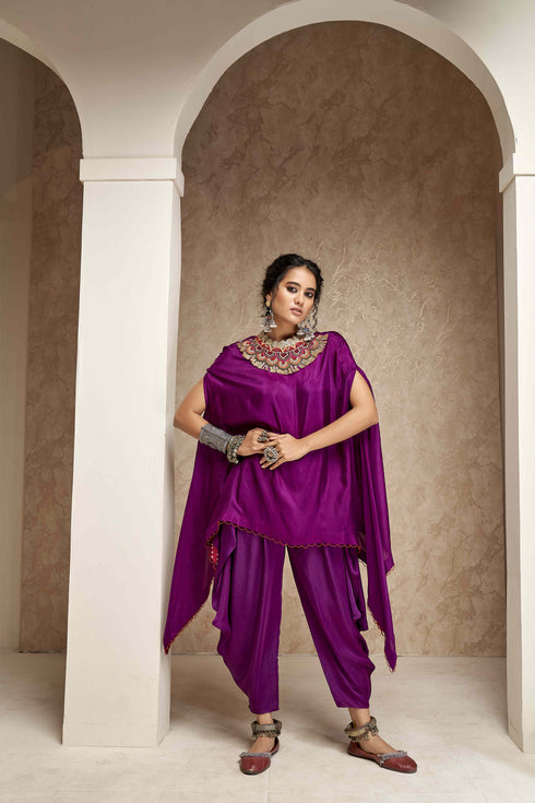 Triangular Cape with Dhoti Pants