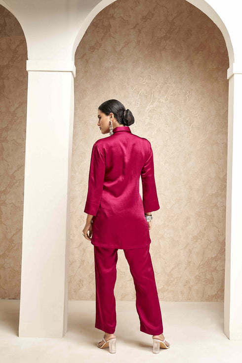 Long Kurta Shirt with Straight Pants