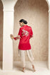 Embroidered Long Shirt with Dhoti Pants