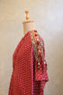 Maroon Bandhej Kaftan With Knot