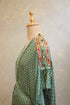 Olive Green Bandhej Kaftan With Knot