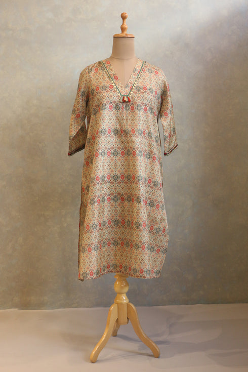 Lightly Embellished Neck Tunic