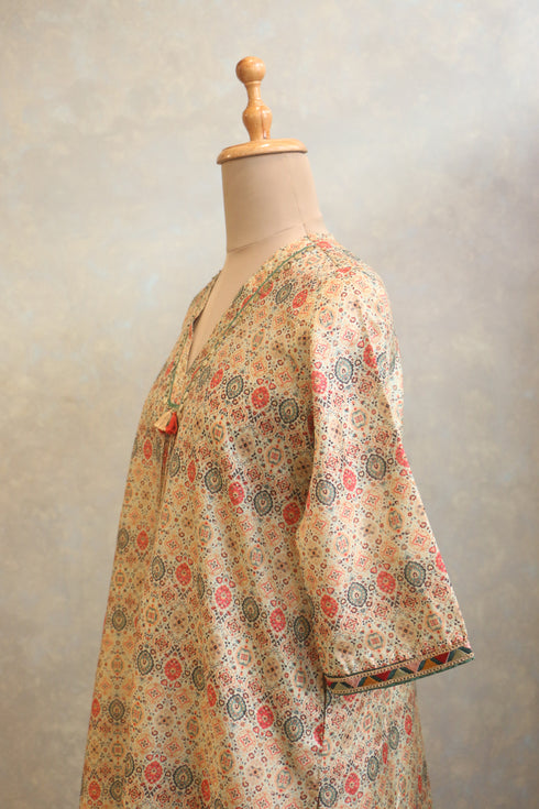 Lightly Embellished Neck Tunic