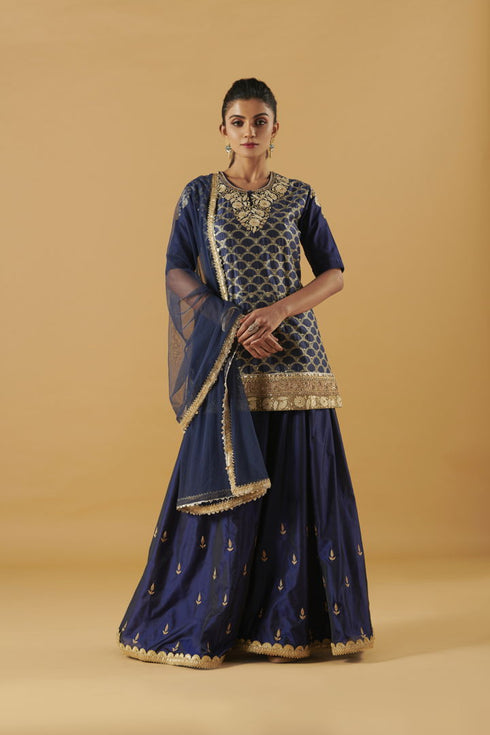 Embroidered Kurti With Sharara