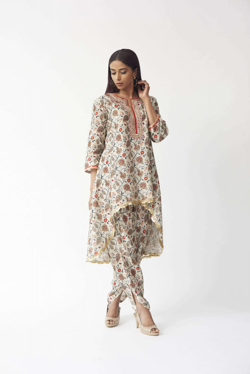 Printed Tunic With Dhoti