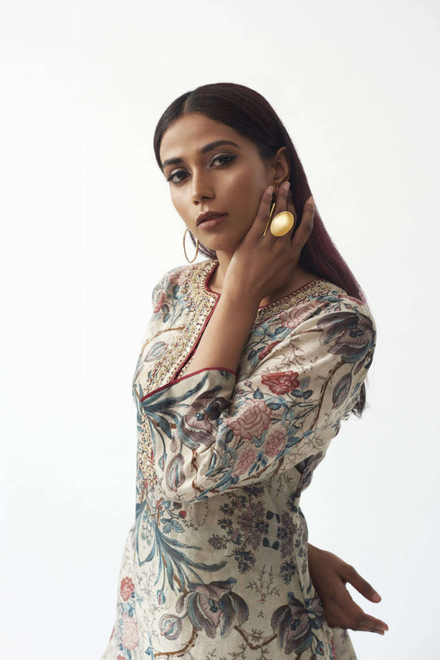 Printed Tunic With Dhoti