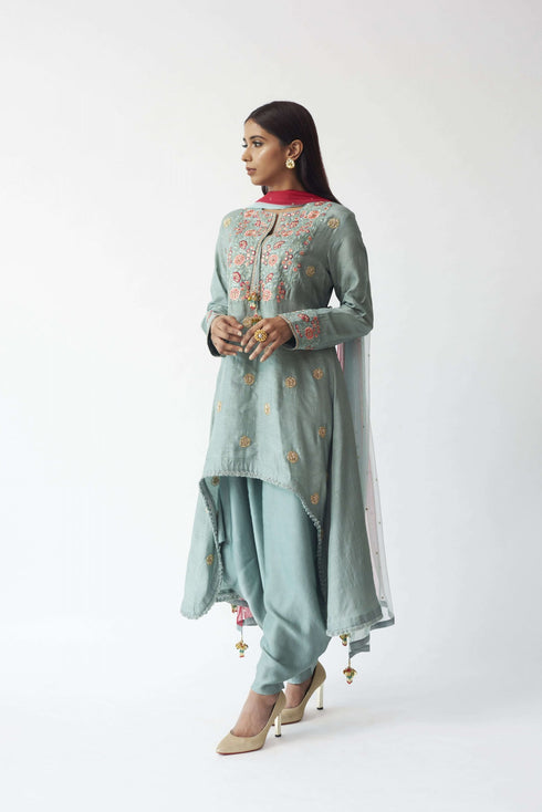 High-Low Kurti With Dhoti
