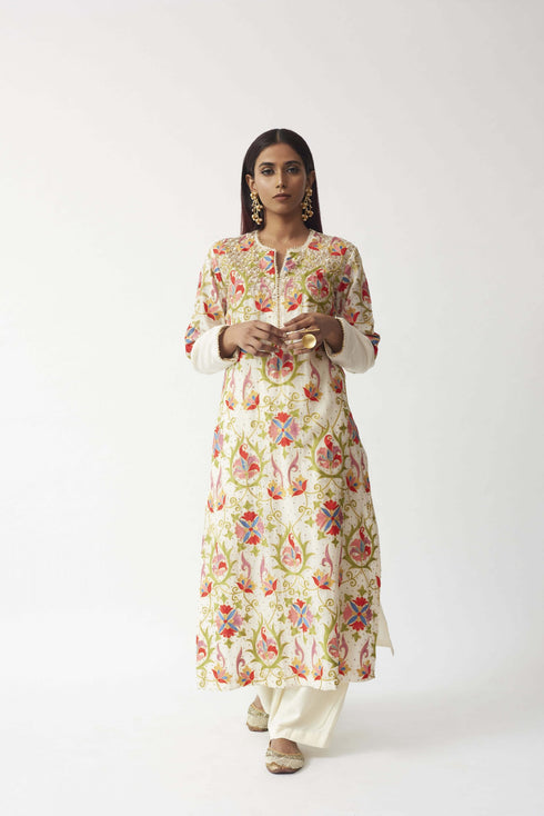 Embroidered Kurta With Palazzo