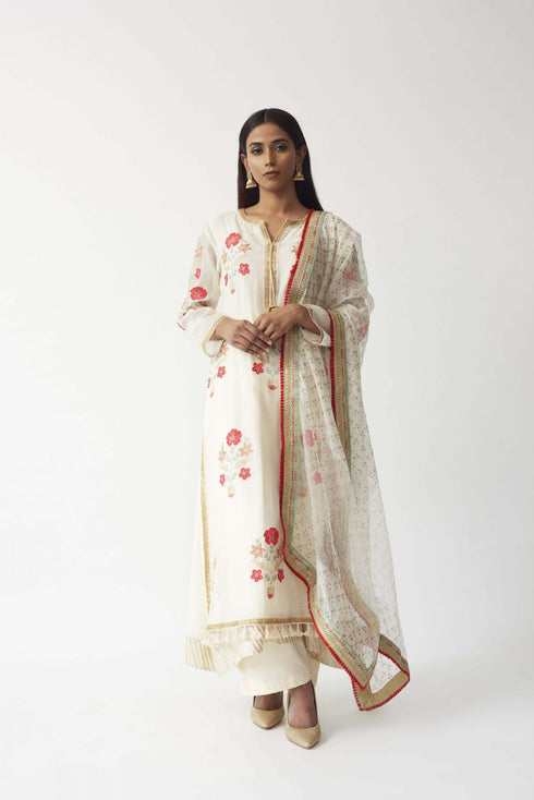 Embroidered Kurta With Palazzo