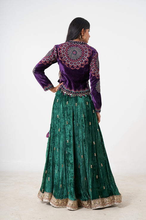 Ghaghara With Contemporary Tribal Motif Jacket