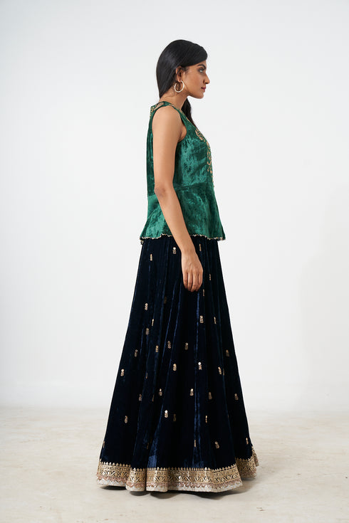 Ghaghara With Peplum Top