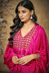 Pink Bandhani V-Neck with Yoke