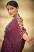 Wine Bandhani Waist Knot tyeup with Shoulder