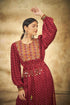 Maroon Bandhani Tunic Set with Yoke