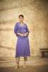 Purple Bandhani Tunic With Collar