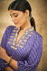 Purple Bandhani Tunic With Collar