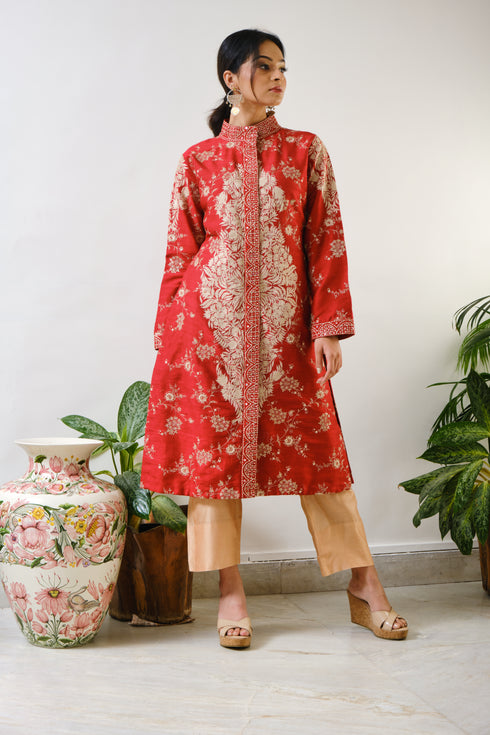 Red embroidered Jacket only with ari motif