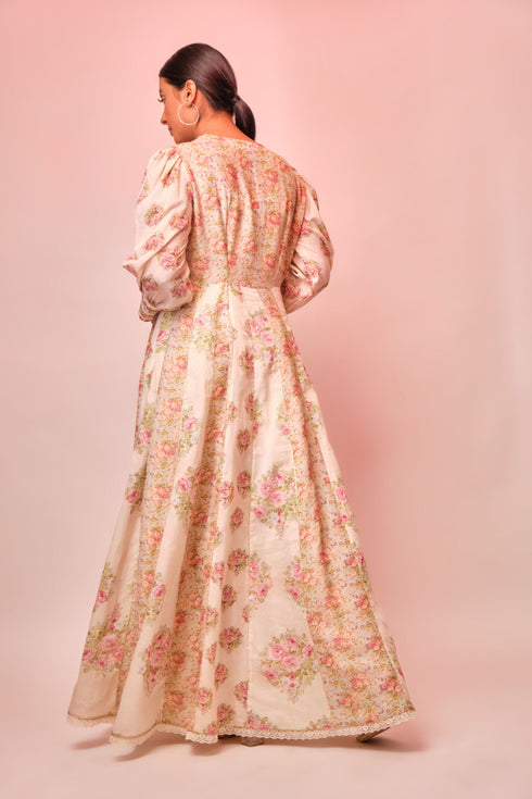 Cotton Printed Anarkali mul printed kali anarkali with delicately scalloped