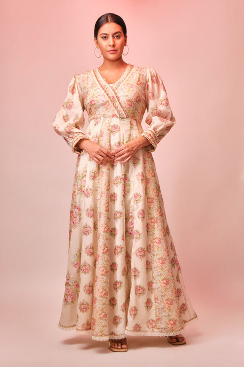 Cotton Printed Anarkali mul printed kali anarkali with delicately scalloped