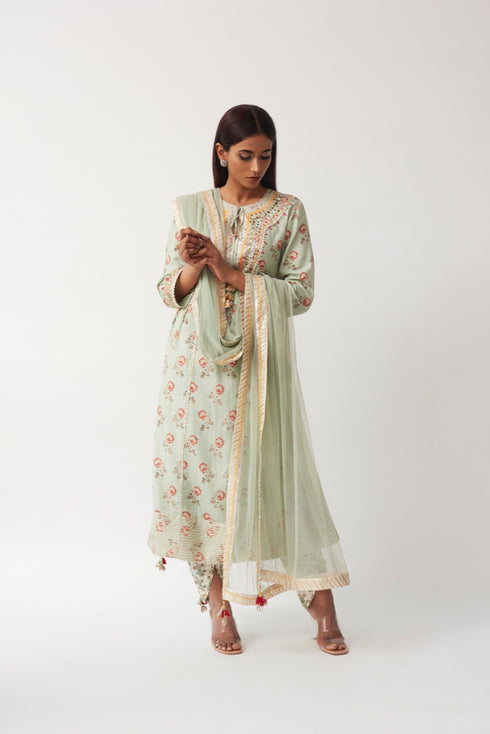 Printed Kurta With Dhoti