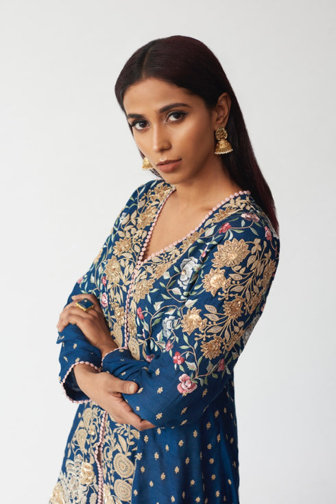 Embroidered Kurti With Dhoti