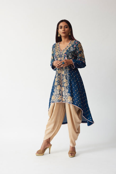 Embroidered Kurti With Dhoti