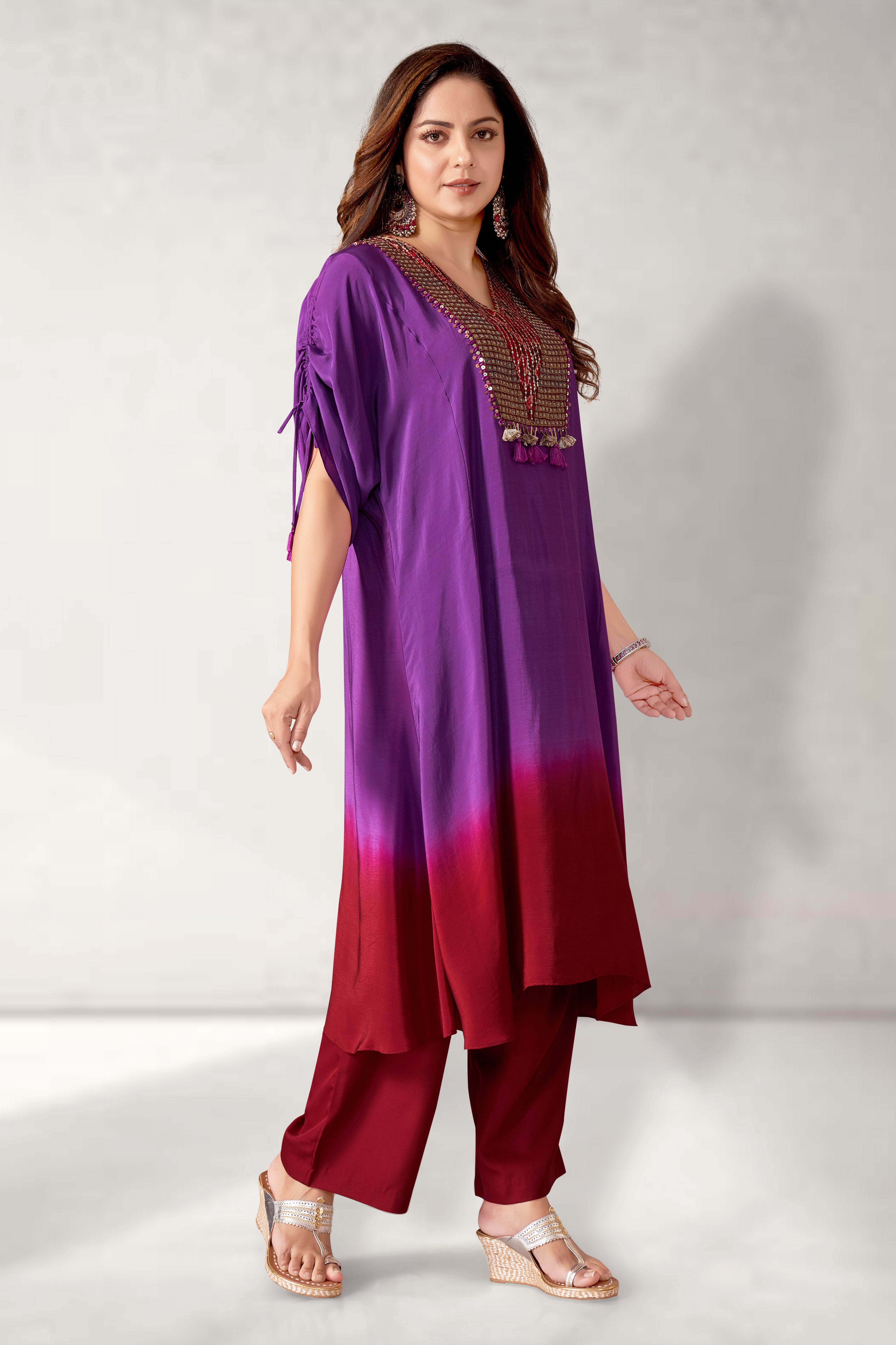 Kaftan set with straight pants