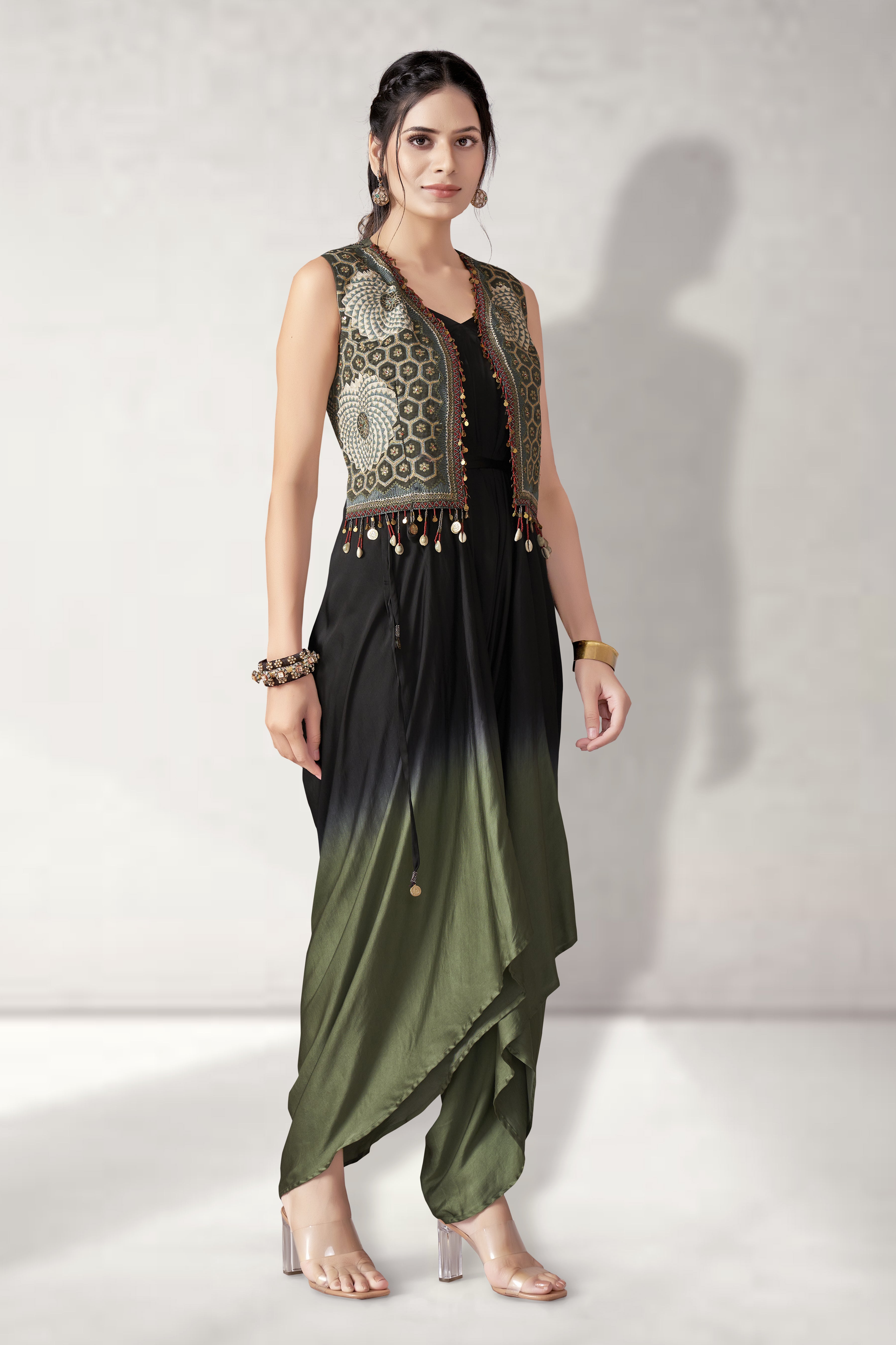 Short jacket with jumpsuit