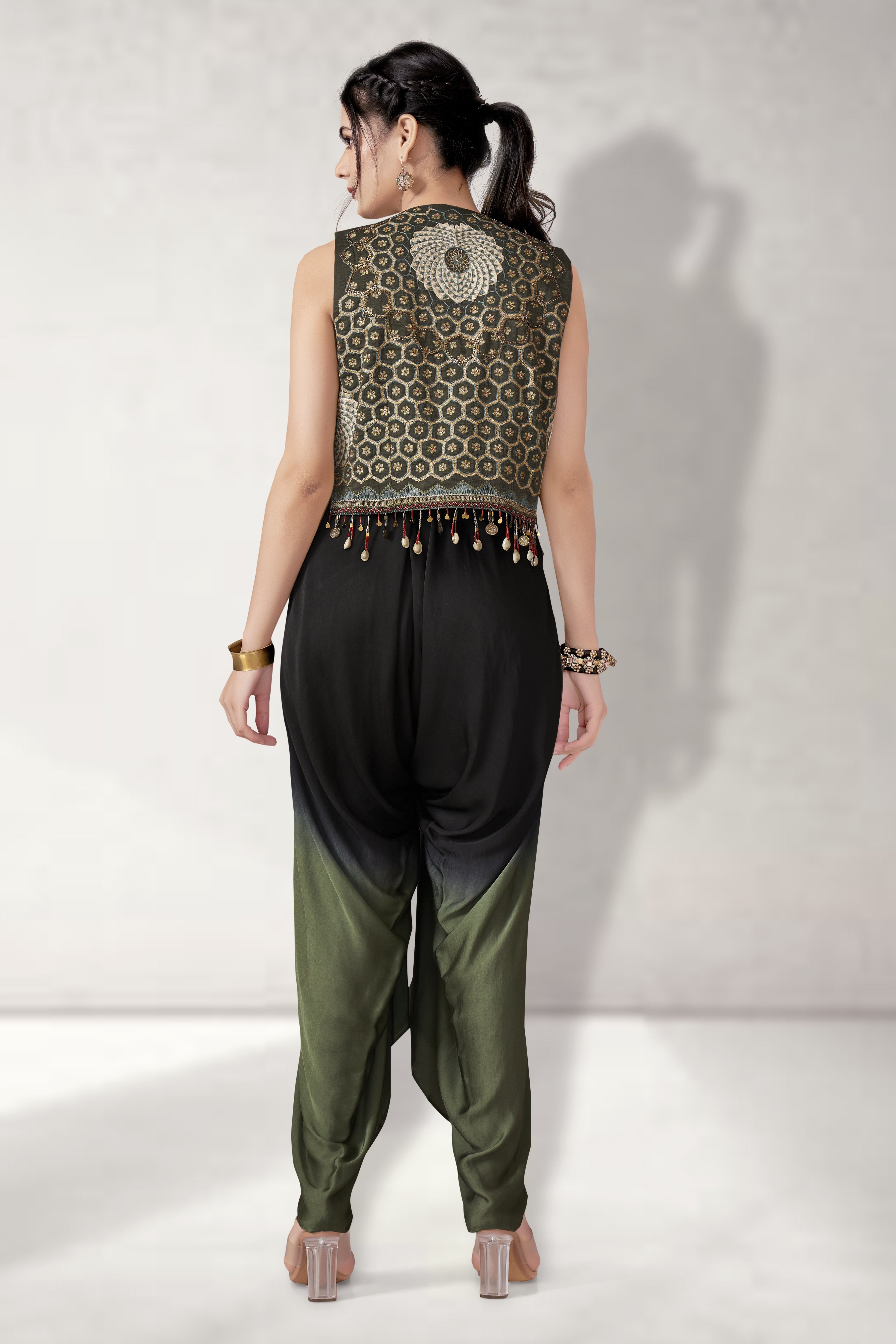 Short jacket with jumpsuit