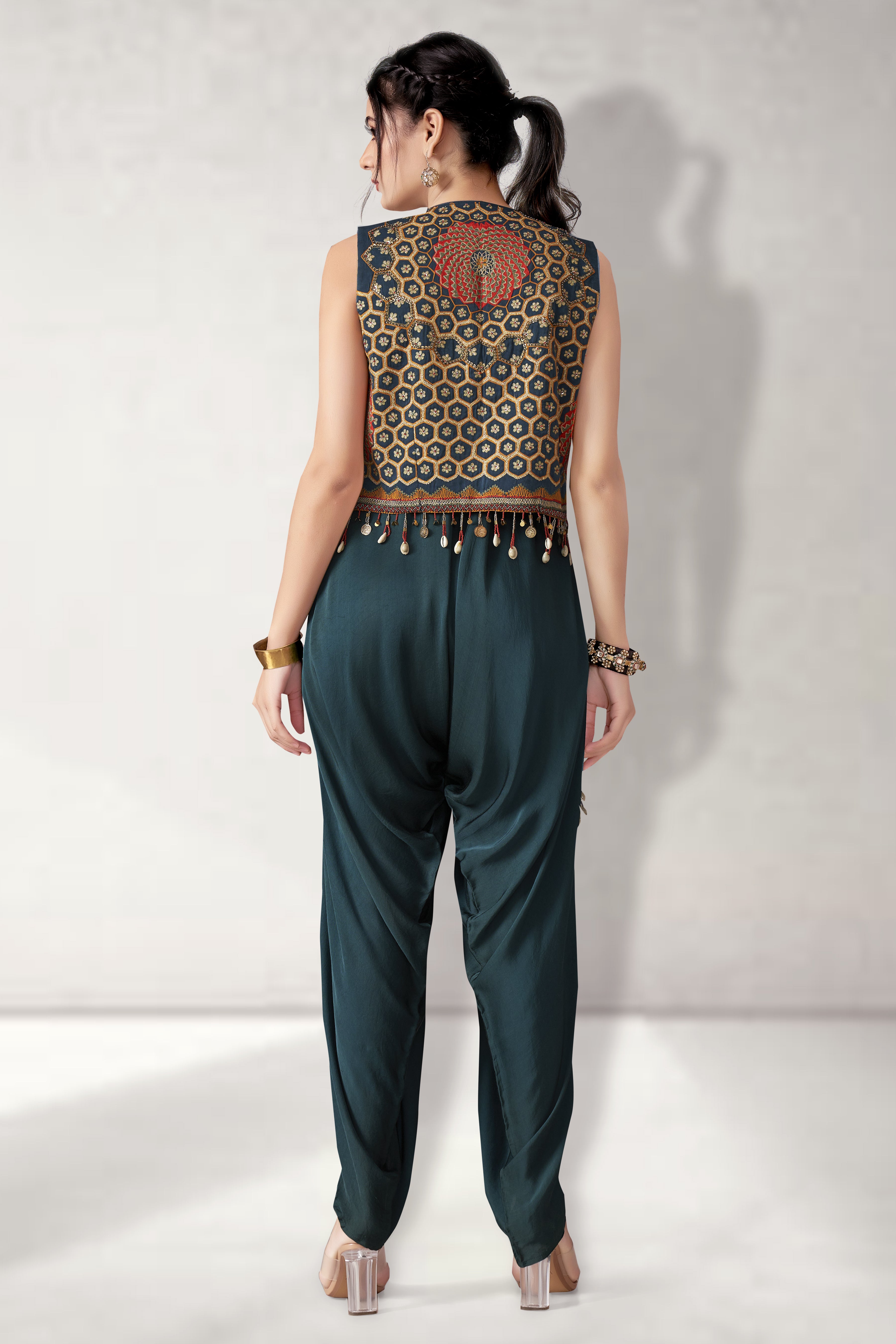 Short jacket with jumpsuit
