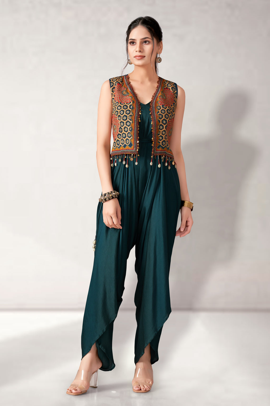 Short jacket with jumpsuit