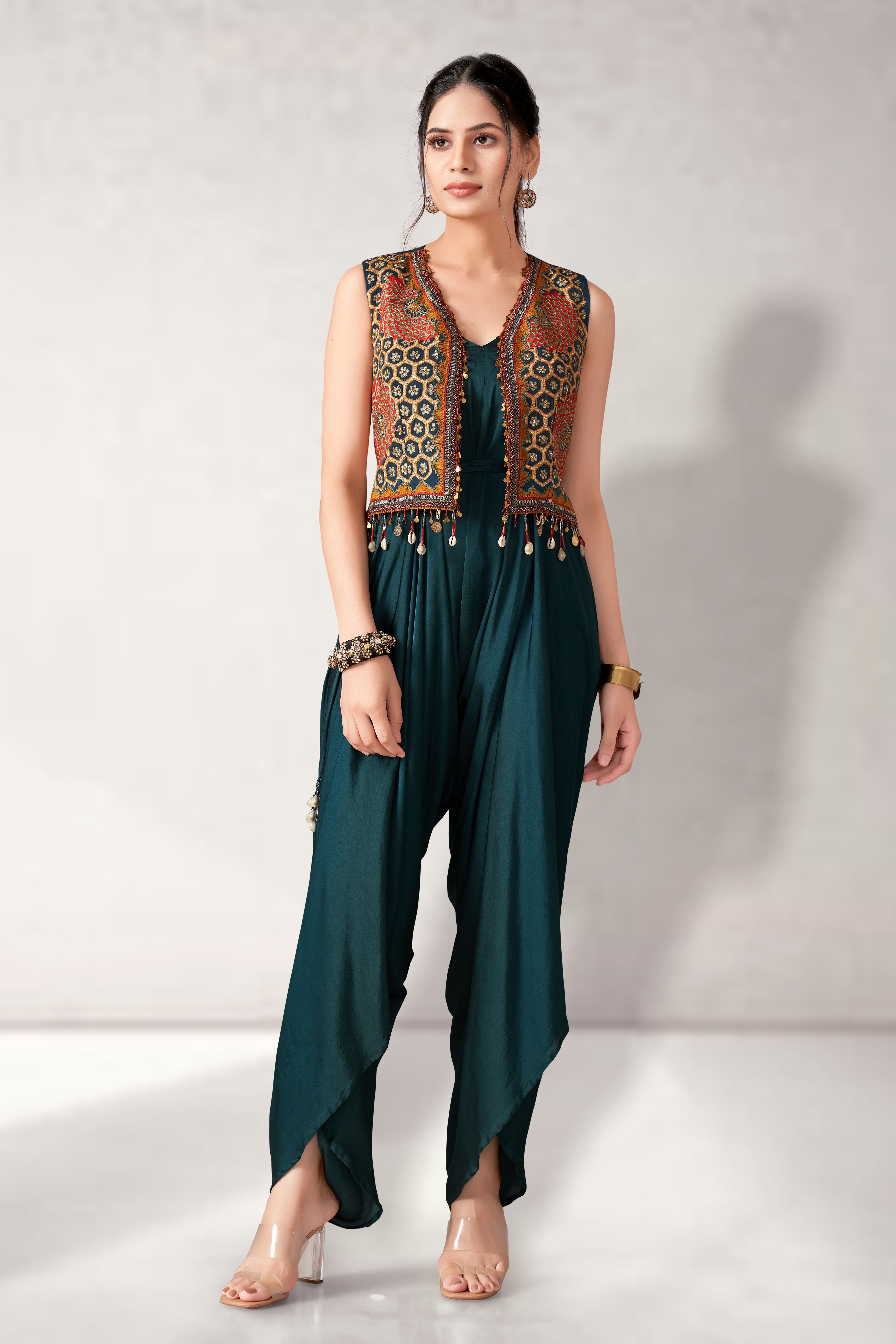 Short jacket with jumpsuit