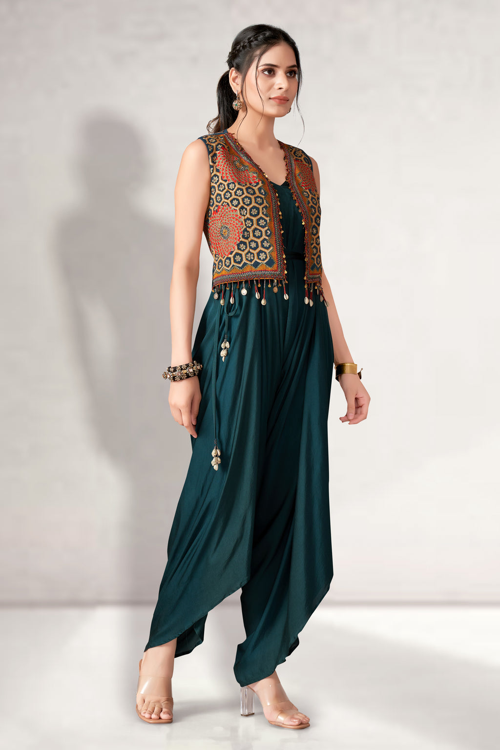 Short jacket with jumpsuit