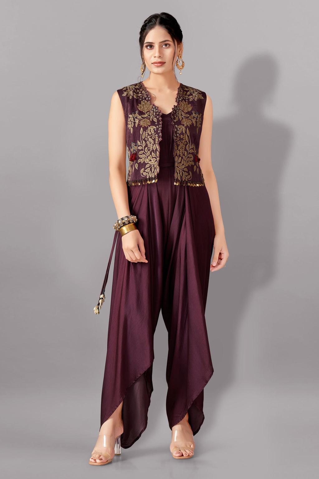 Short jacket with jumpsuit