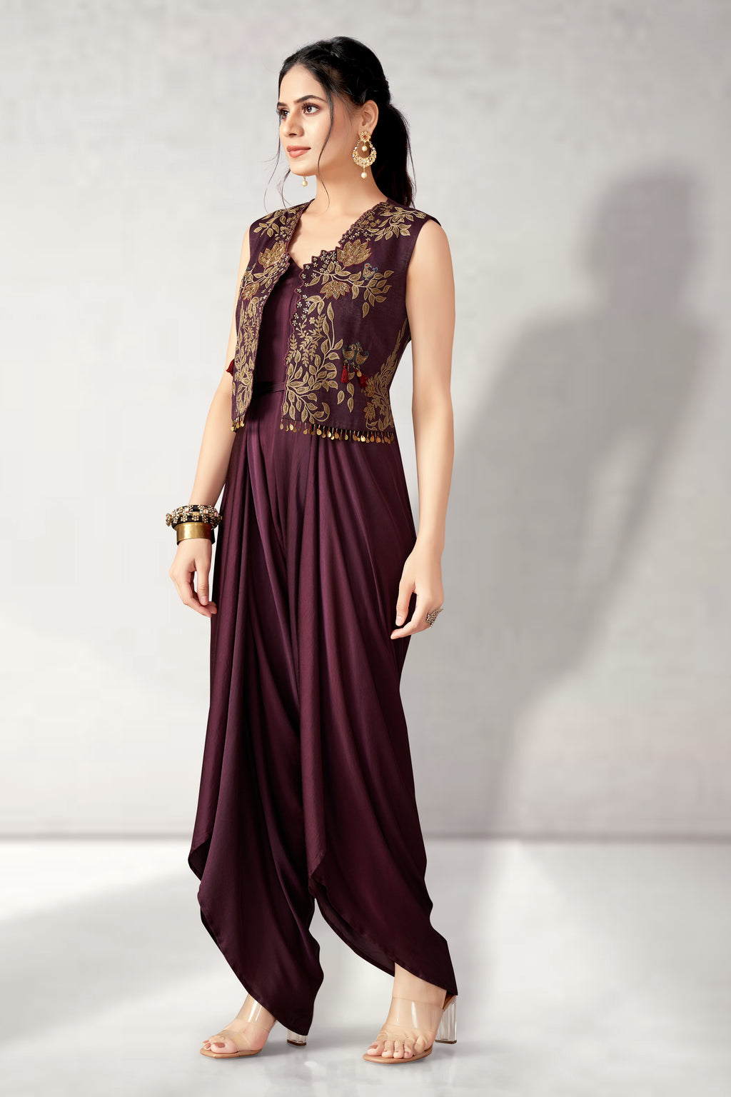 Short jacket with jumpsuit