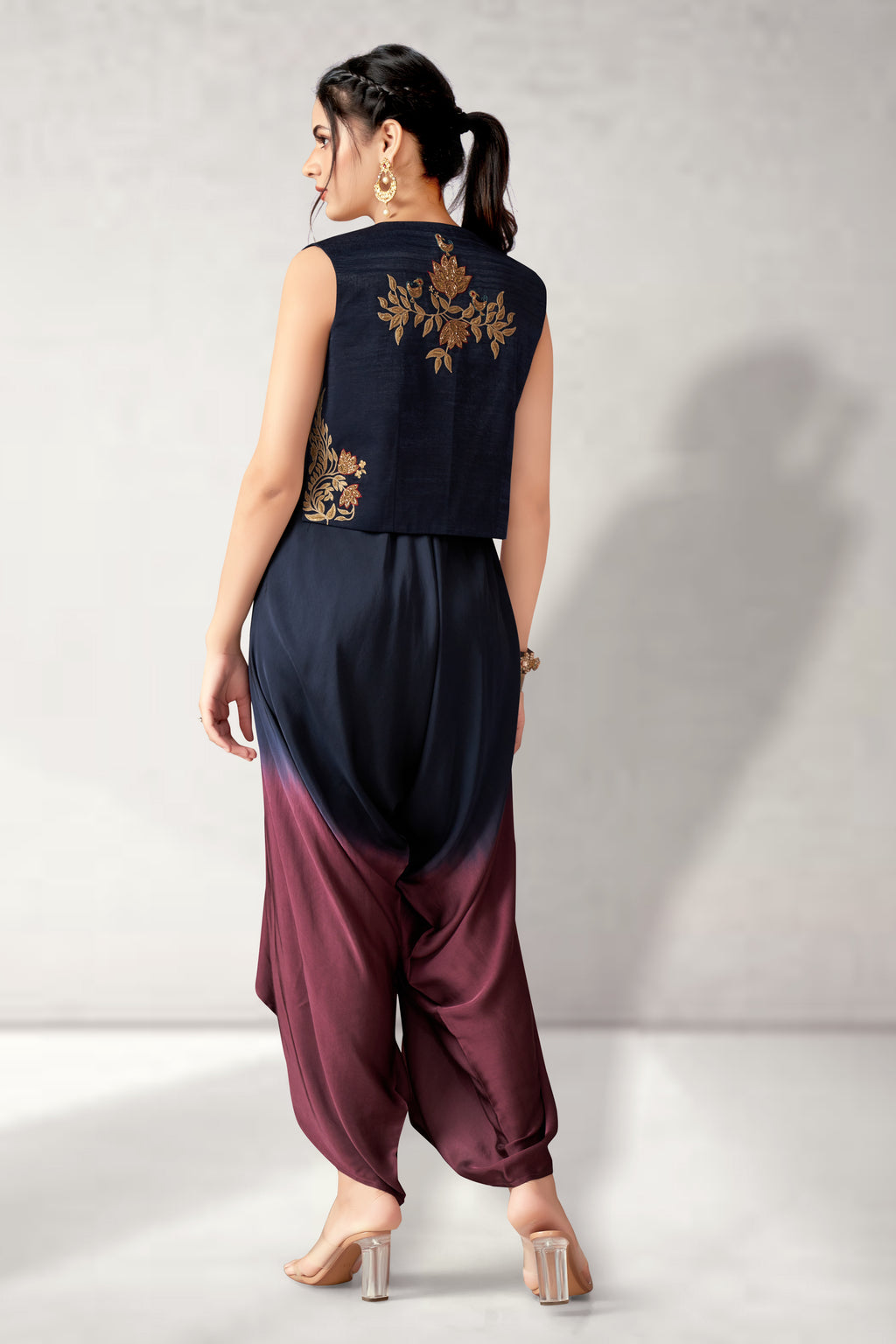 Short jacket with jumpsuit