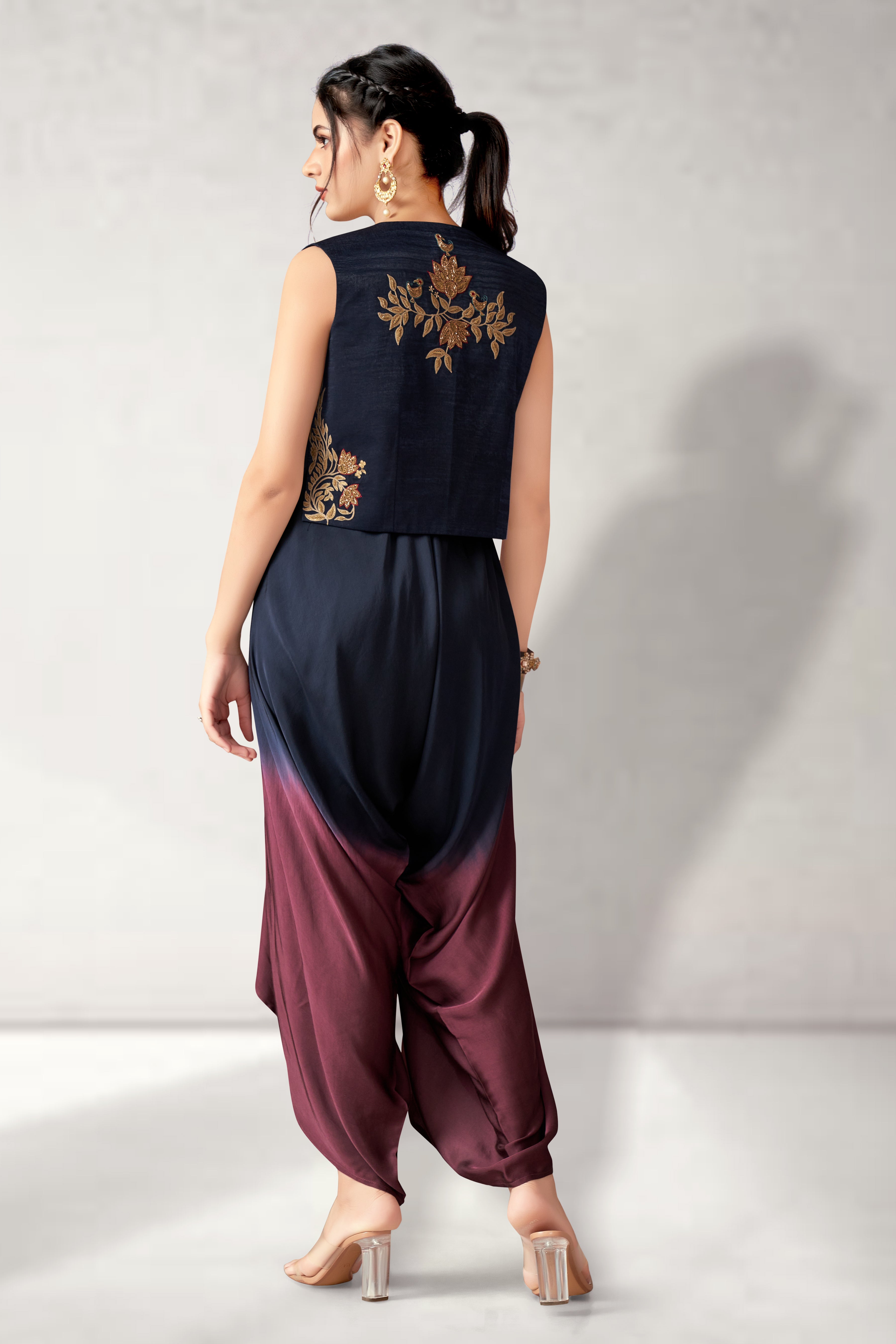 Short jacket with jumpsuit