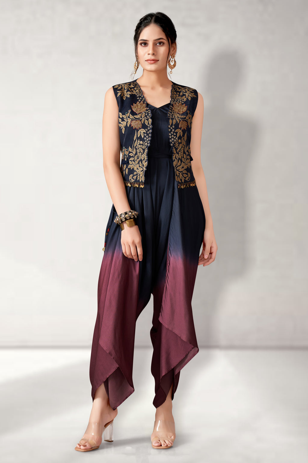 Short jacket with jumpsuit