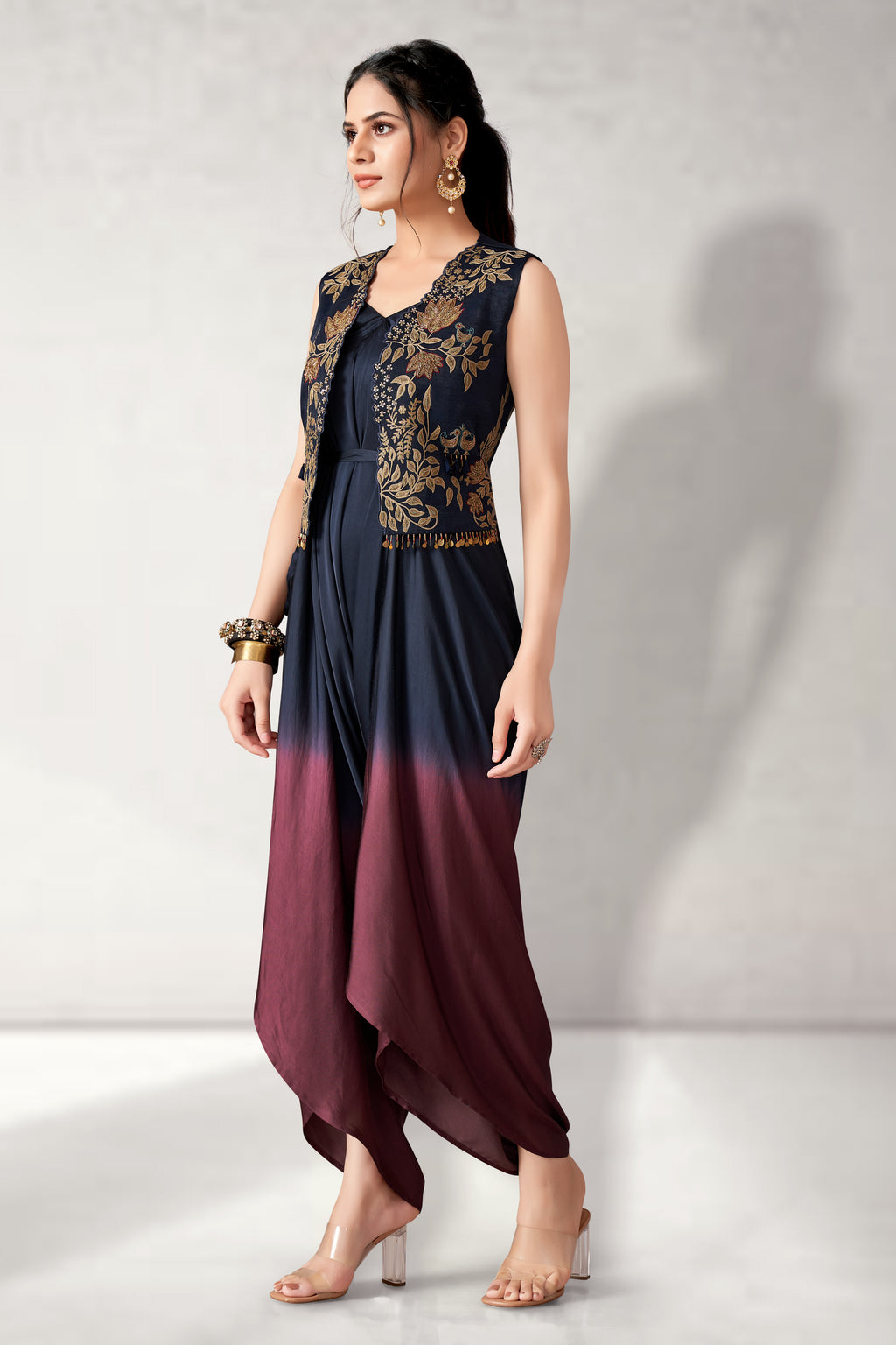 Short jacket with jumpsuit