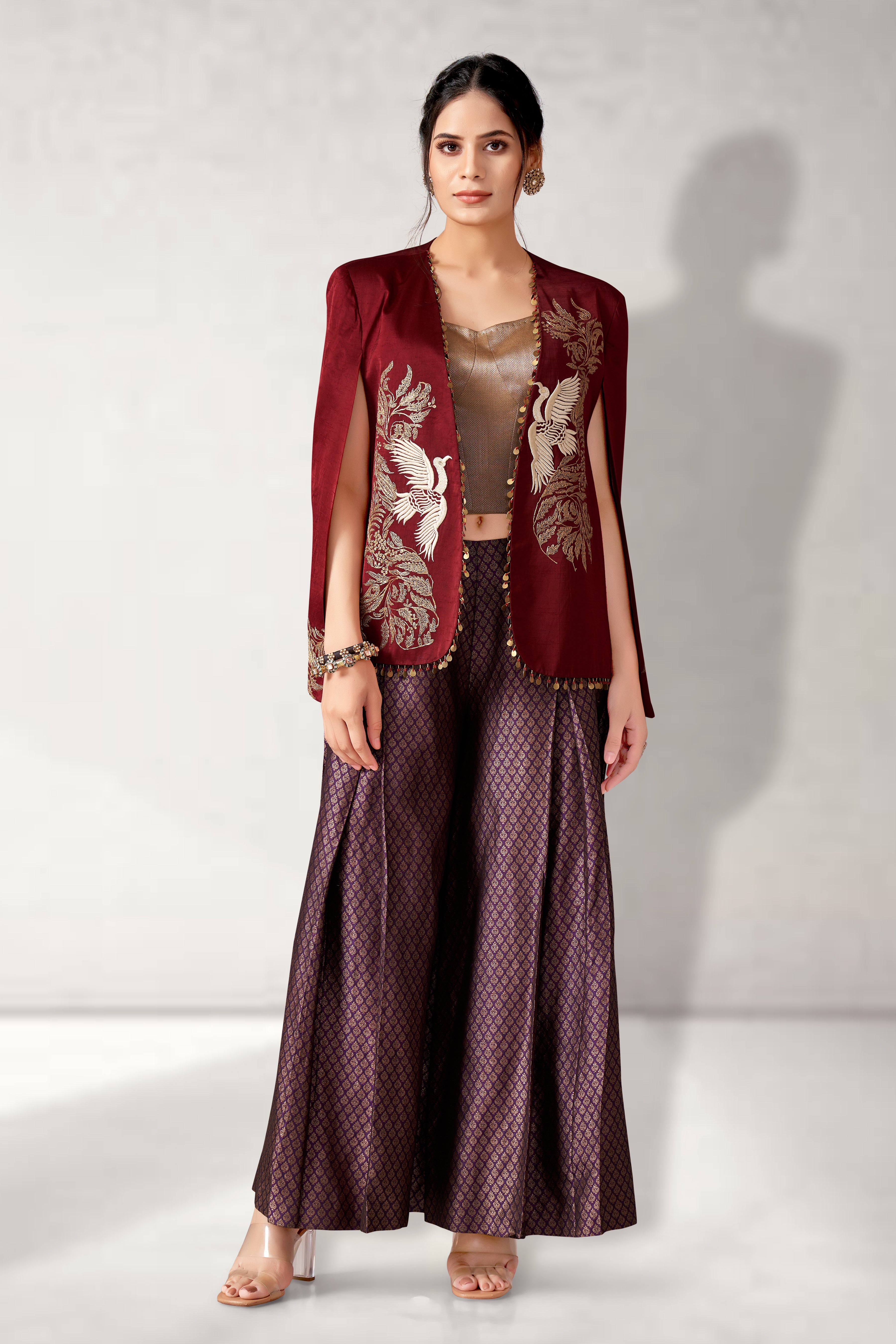 Blazer with brocade Bustier and pants