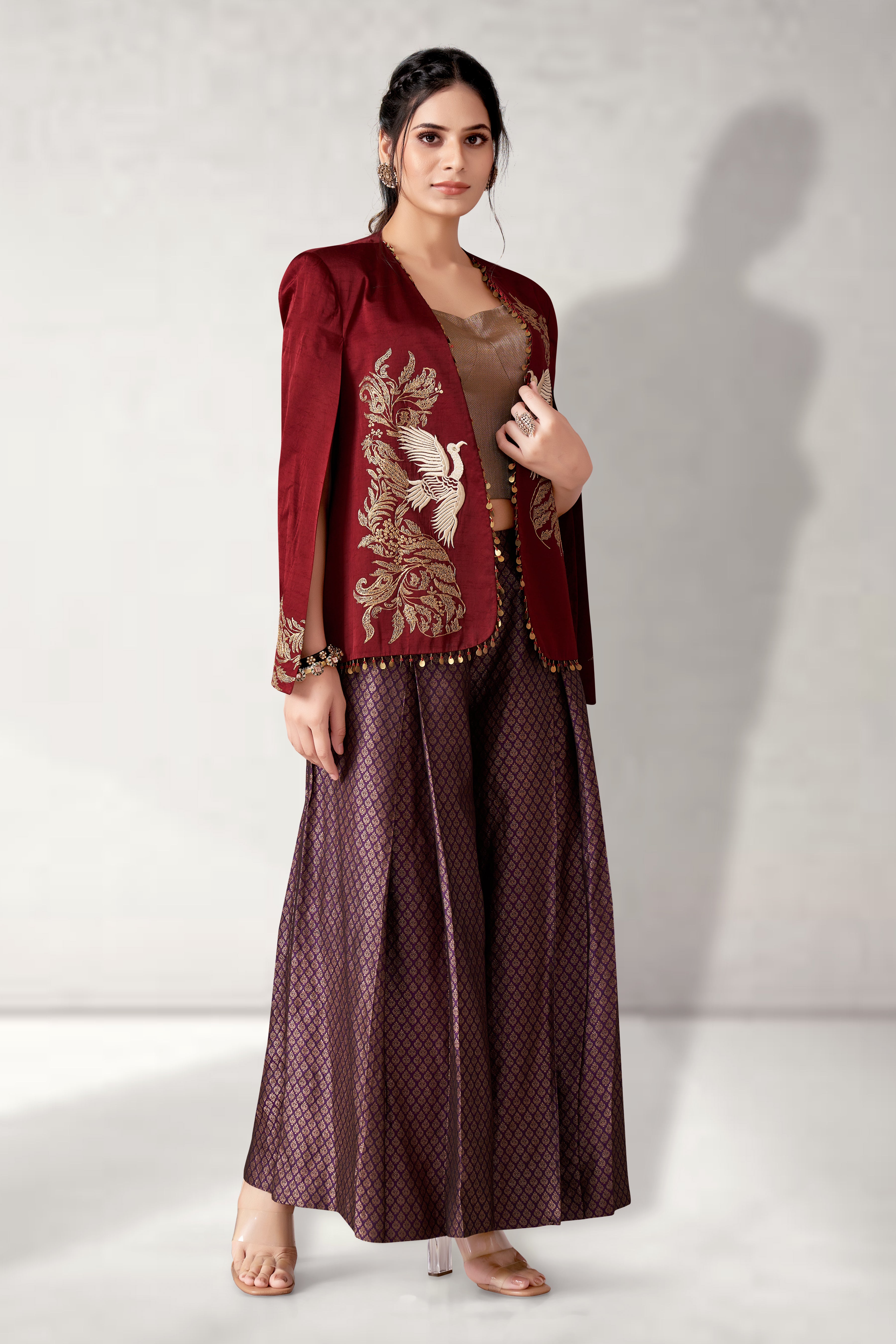 Blazer with brocade Bustier and pants