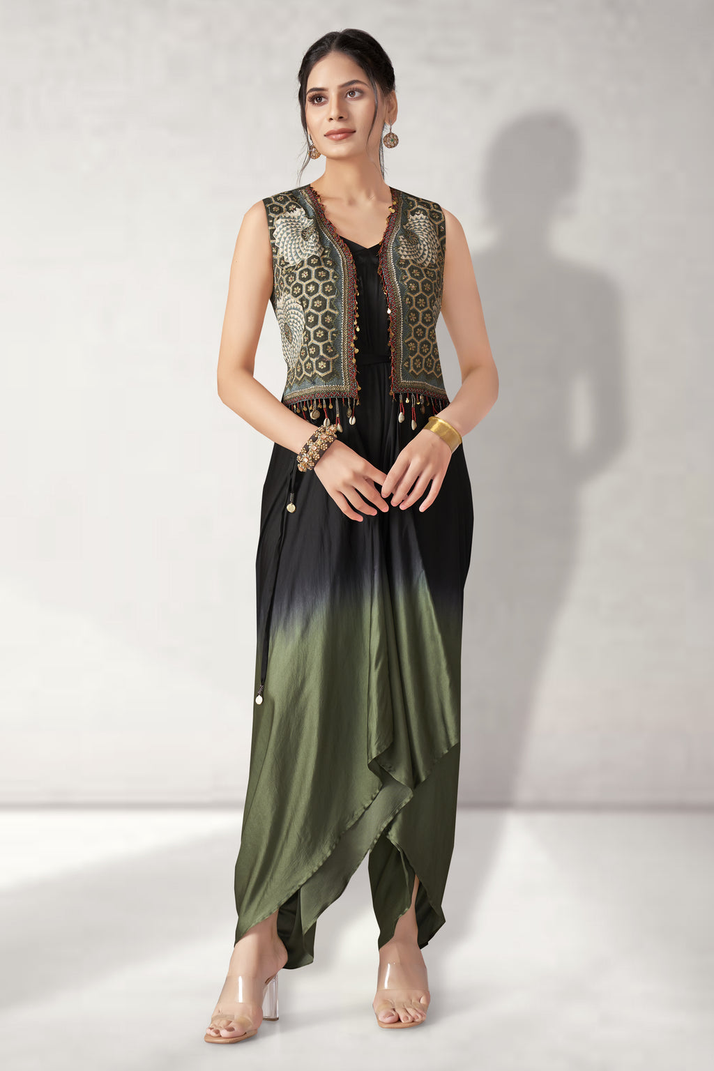 Short jacket with jumpsuit