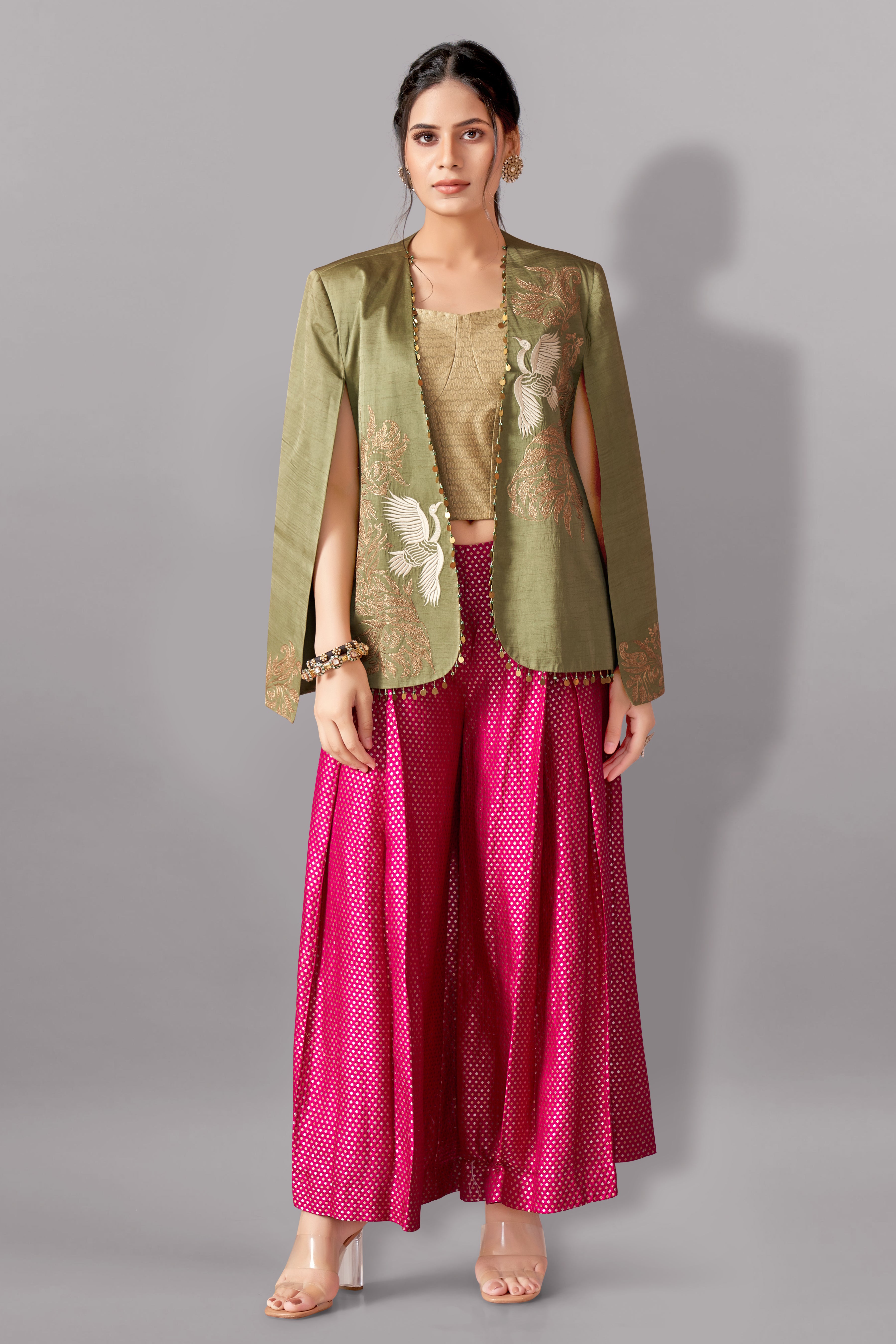 Blazer with brocade Bustier and pants