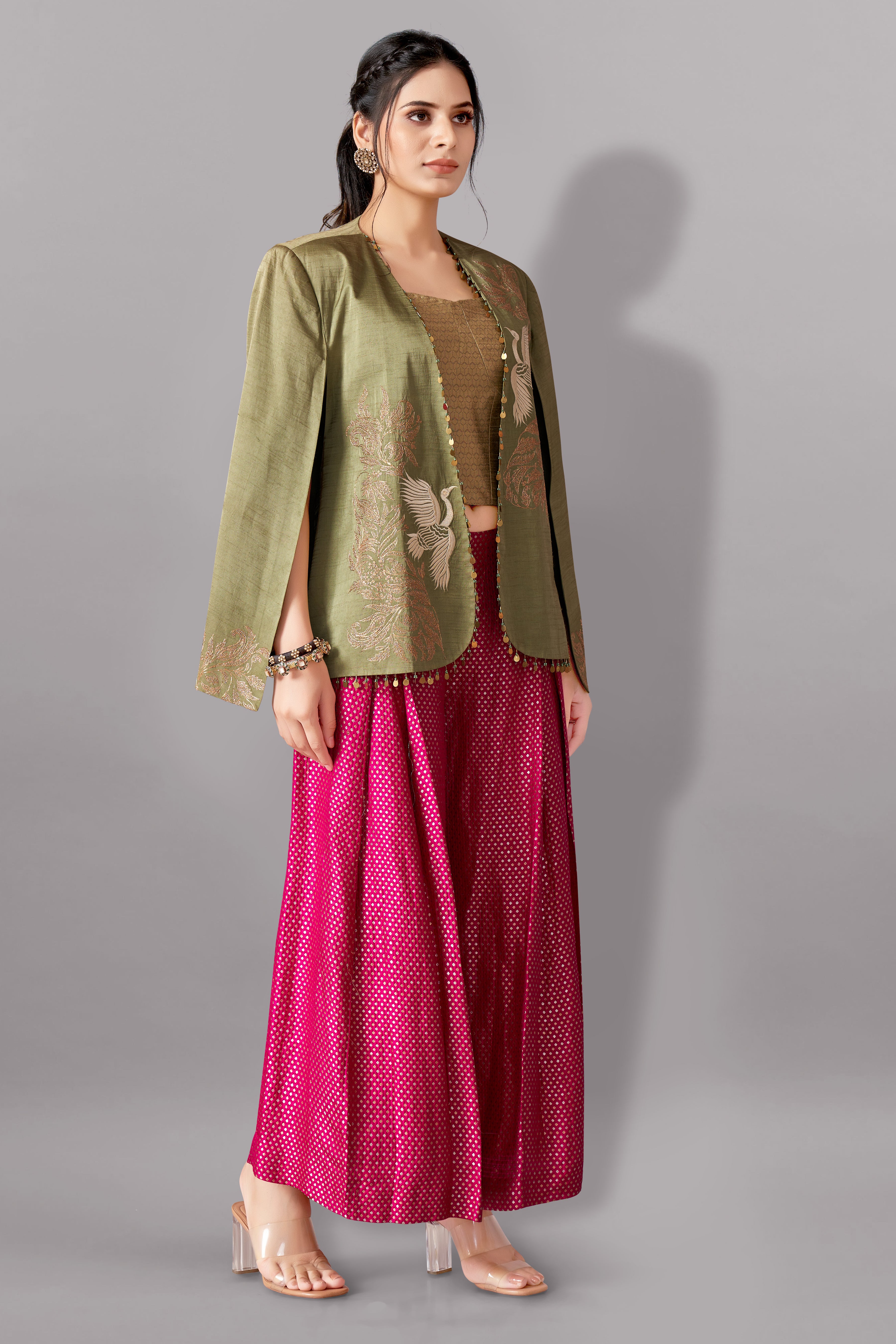 Blazer with brocade Bustier and pants