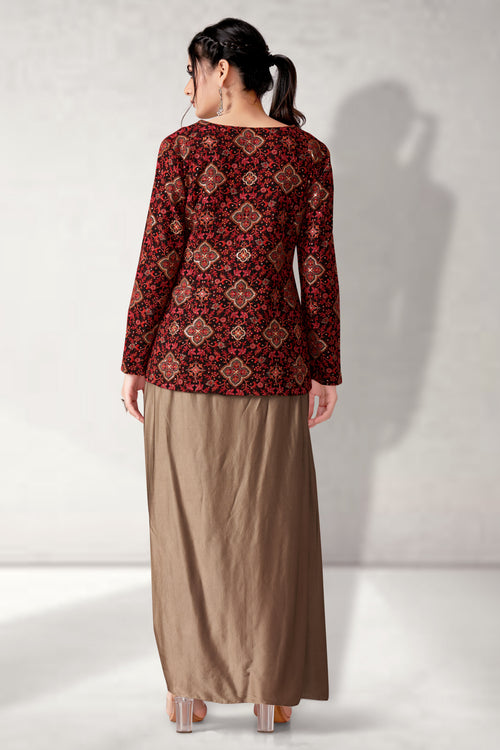 Bazer with Bustier and Drape Skirt