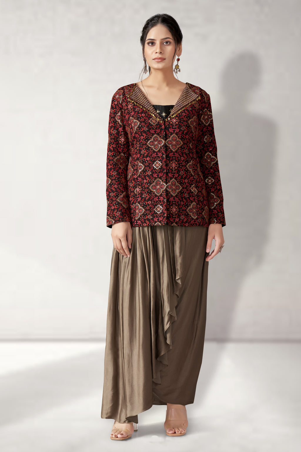 Bazer with Bustier and Drape Skirt